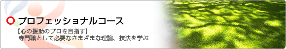 プロフェッショナルコース 【心の援助のプロを目指す】 専門職として必要なさまざまな理論、技法を学ぶ